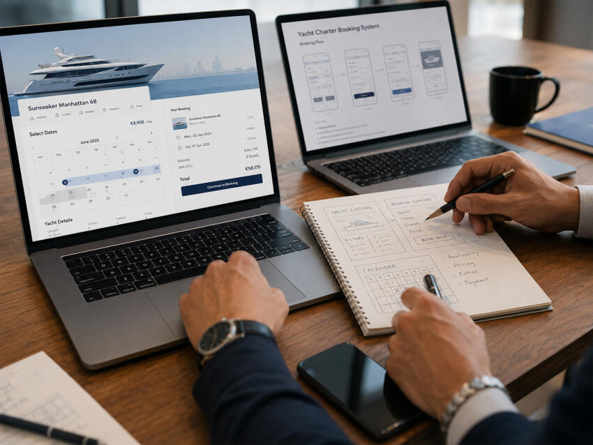 Website-Entwicklung für Yachtunternehmen: Yachtvermietungsplattform