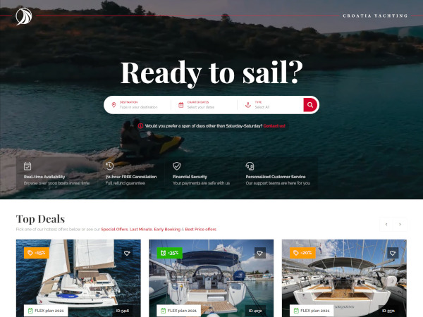 Croatia Yachting Charter | Développement d'applications web