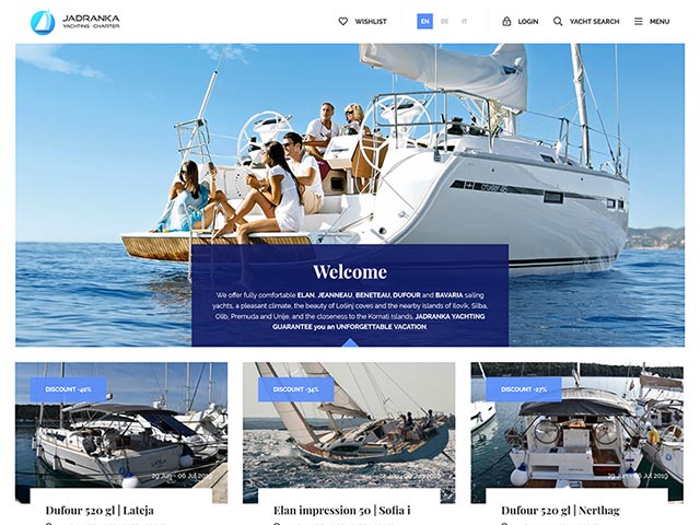 Jadranka Yachting | Développement d'applications web