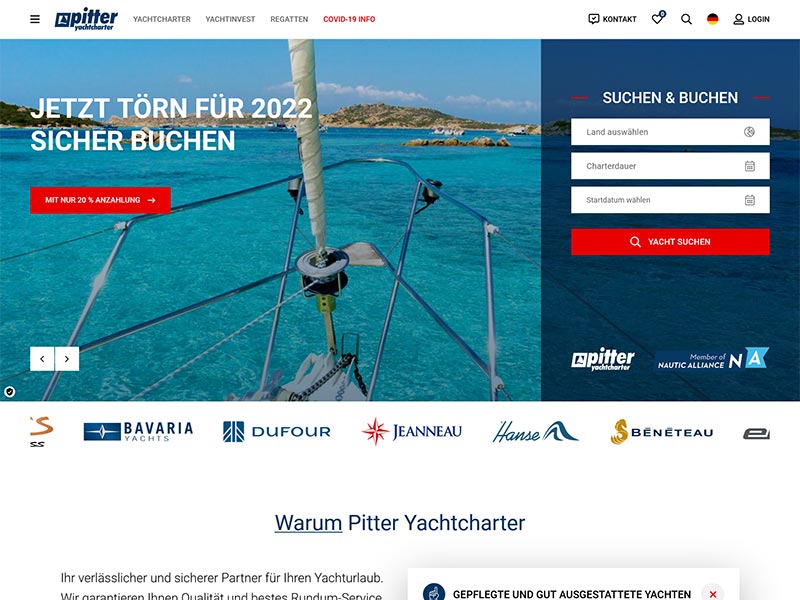 Pitter Yachting | Développement d'applications web