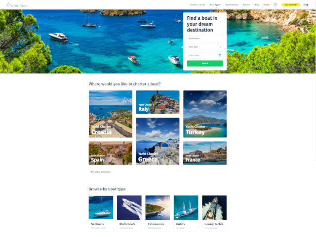 Sailing Europe | Développement d'applications web