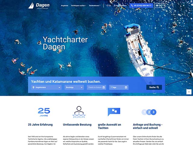 Yachtcharter Dagen | Développement d'applications web