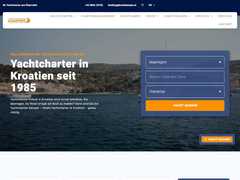 Yachtcharter Kamper | Développement d'applications web